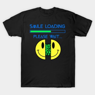 SMILE LOADING FUNNY FACE DESIGN T-Shirt